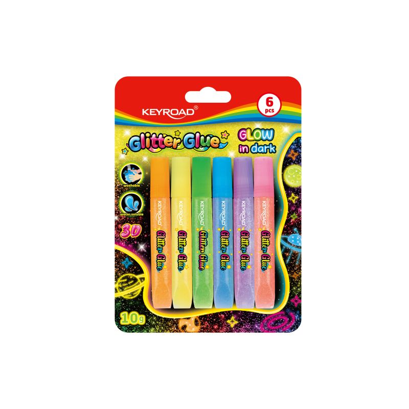 Светещо лепило, 6 цвята 10гр, Keyroad, KR972797