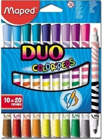 Комплект двувърхи флумастери Maped Color Peps Duo - 10 броя