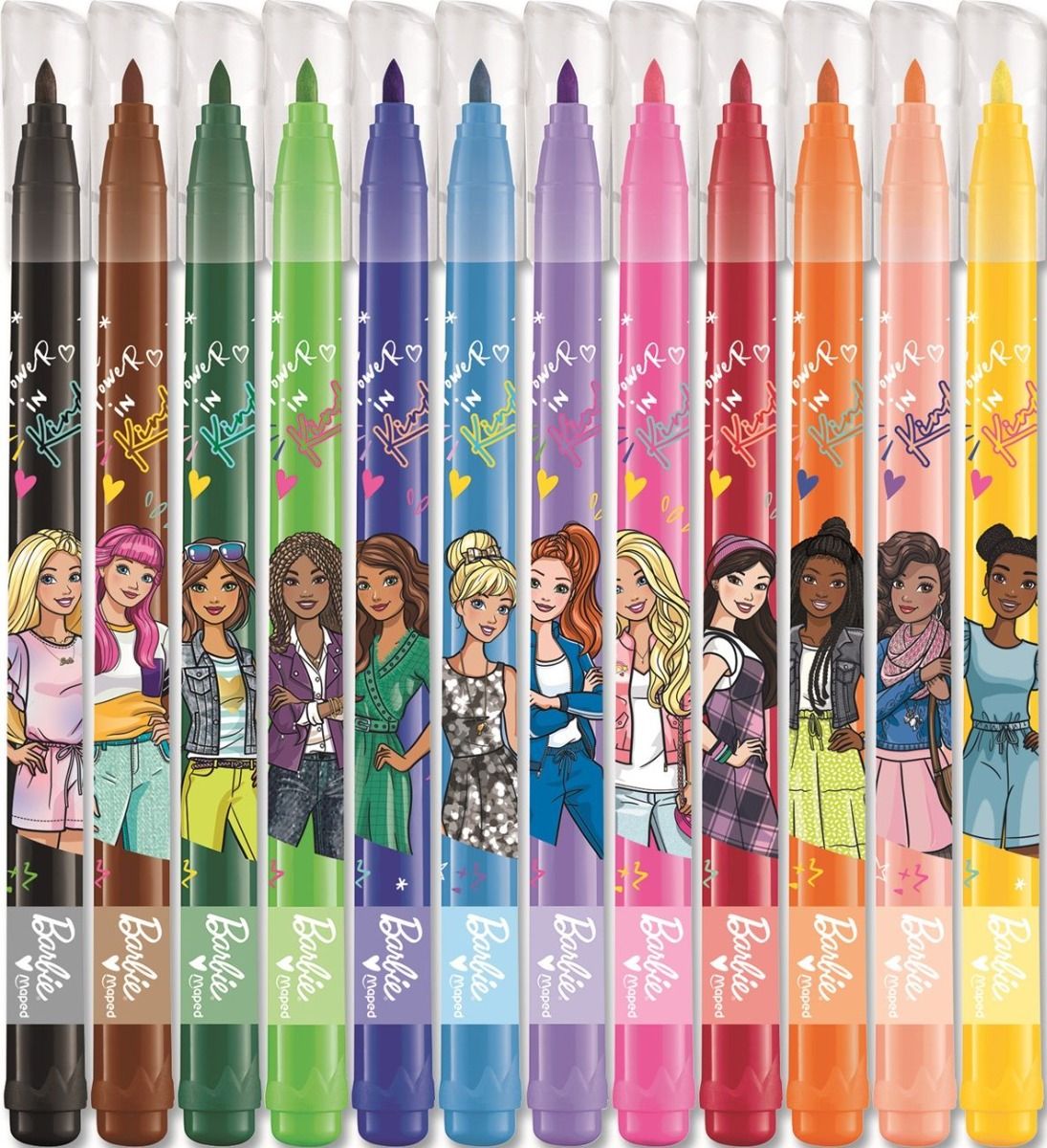 Флумастери Maped Barbie, 12 цвята