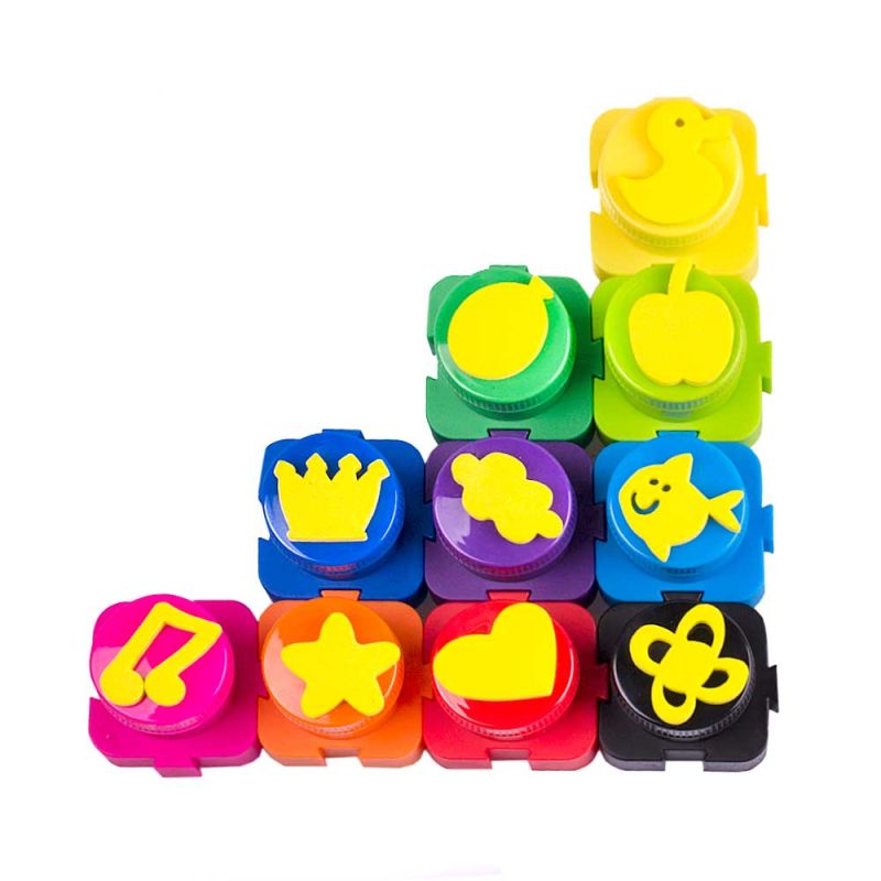 Бои за рисуване с пръсти Lared, 10 цвята + печати