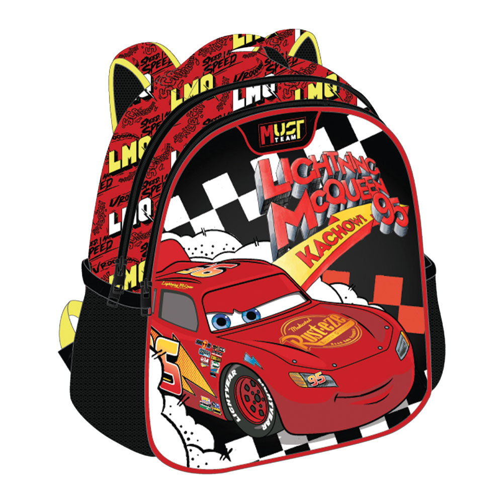 Раница детска с 2 ципа Lighting Mcqueen, 31x27x10