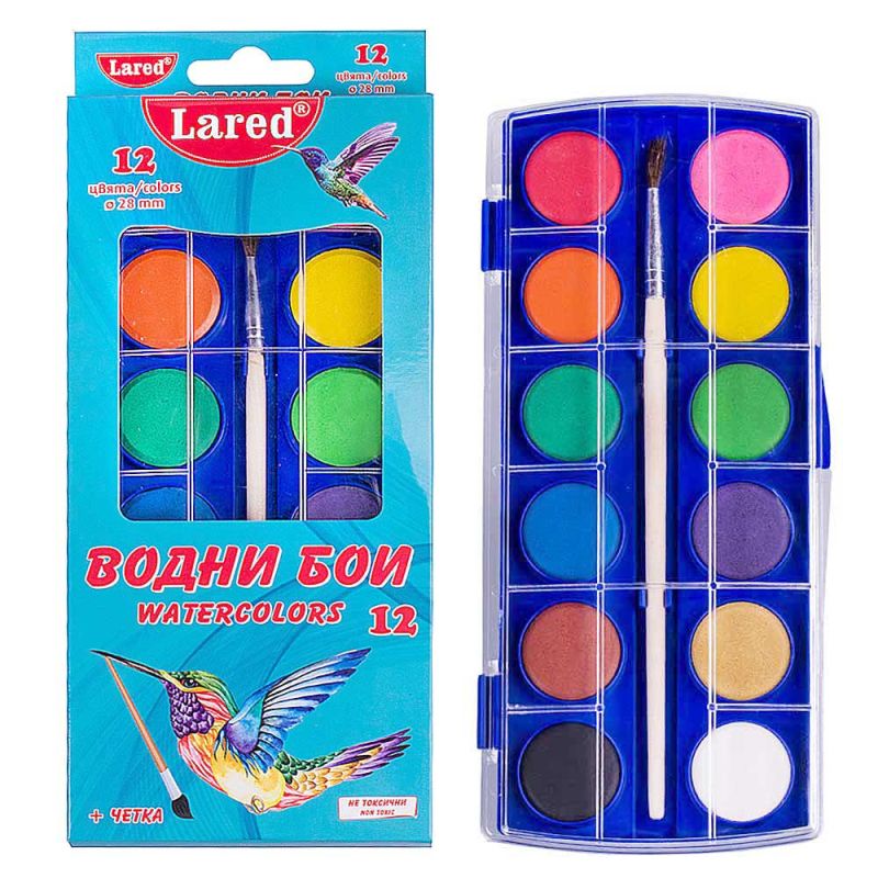 Водни бои Ф28 Lared, 12 цвята