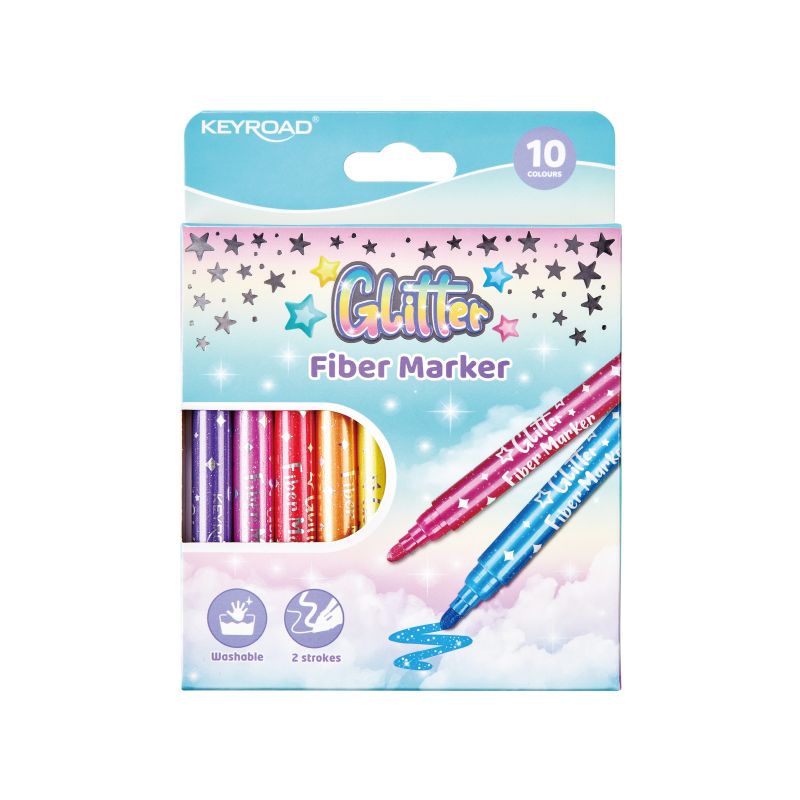 Флумастери Keyroad брокат - 10 цвята