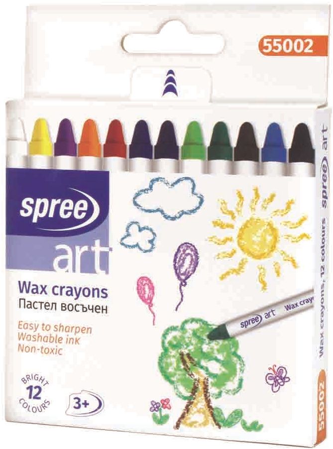 Комплект восъчни пастели Spree Art - 12 цвята