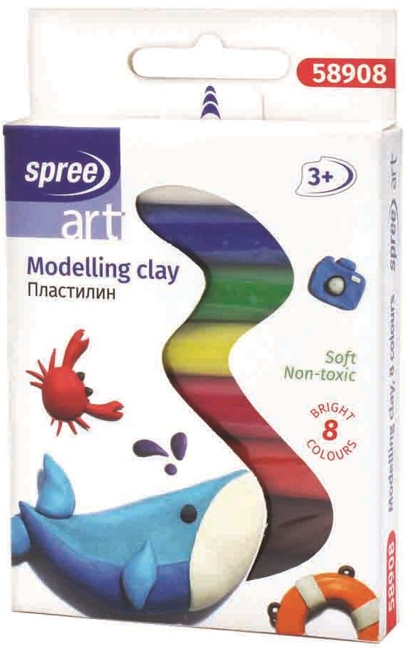 Пластилин Spree Art - 8 цвята