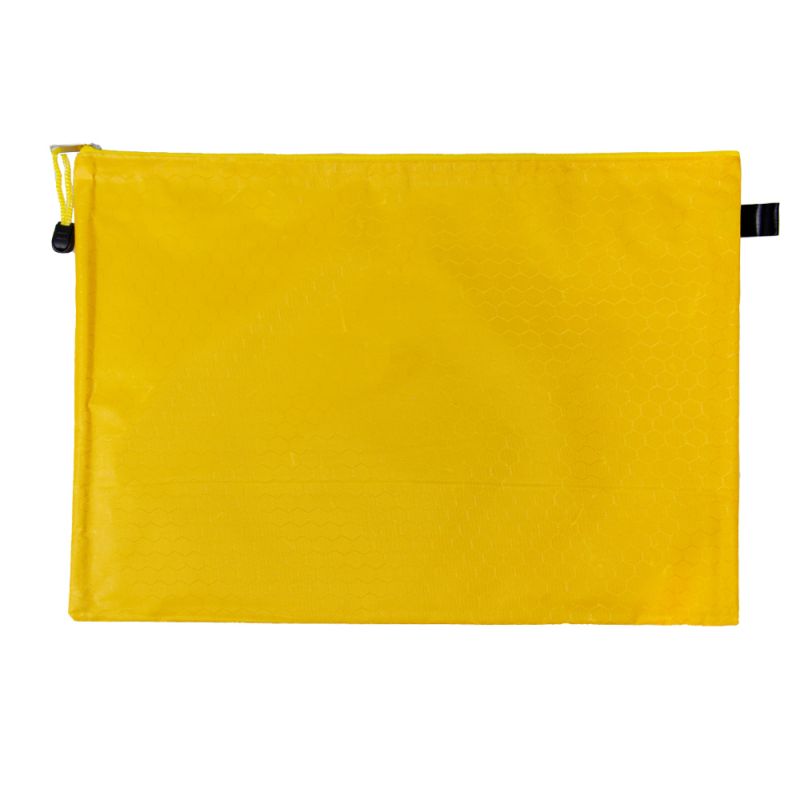 Папка А4 + текстил с цип, жълта