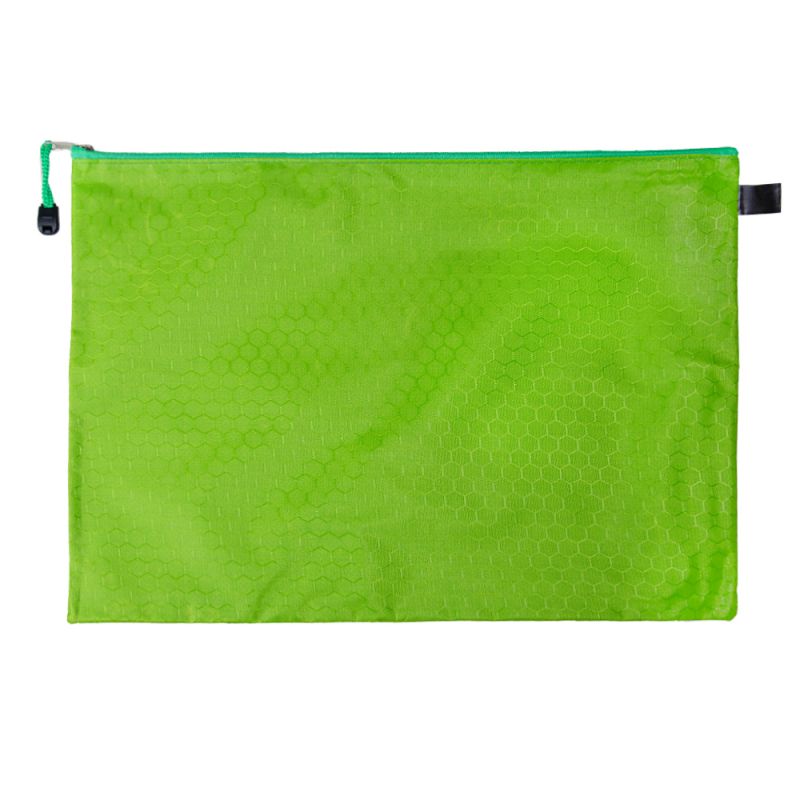 Папка А4 + текстил с цип, зелена