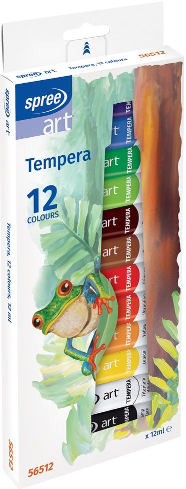Темперни бои Spree Art - 12 цвята х 12 ml