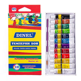 Темперна бои Dinel 12цвята, 6мл в туби