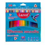 Цветни моливи триъгълни Lared, 24 цвята