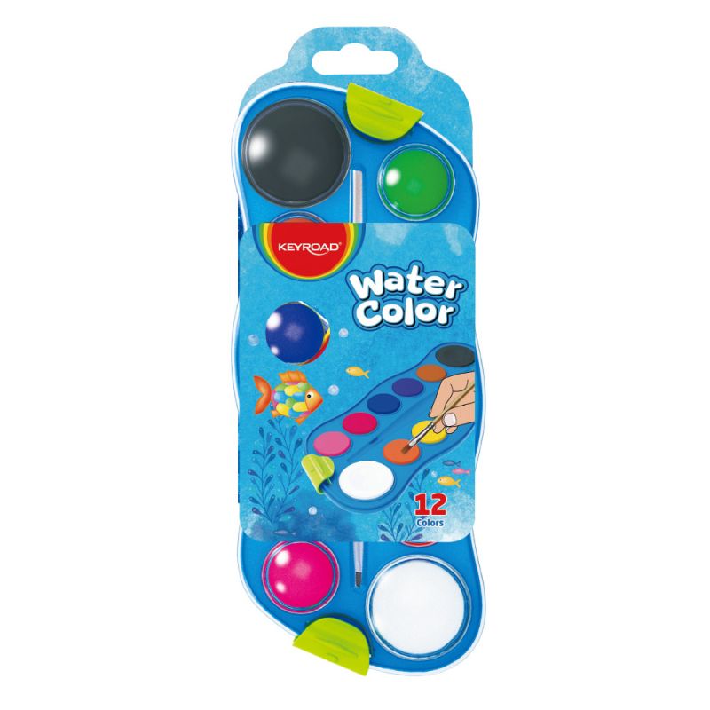 Водни бои ф28 Keyroad, 12 цвята, KR971695