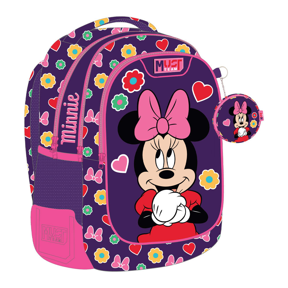 Раница с 3 ципа Minnie, 43x32x18