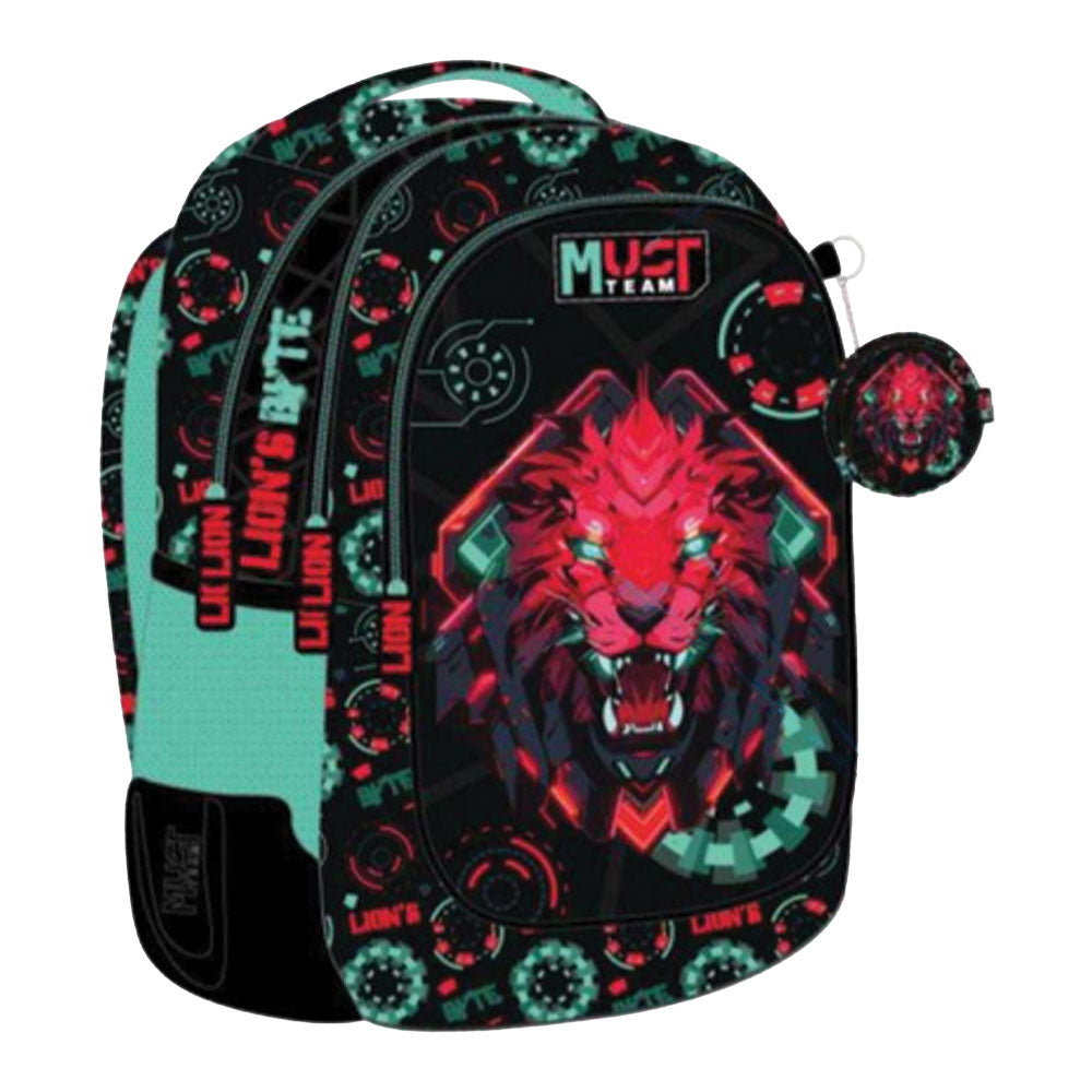 Раница с 3 ципа Lion Byte, 43x32x18
