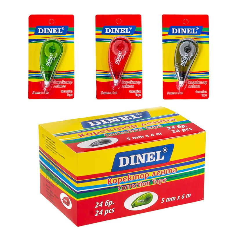 Коректор лента Dinel 5мм*6метра, асортимент