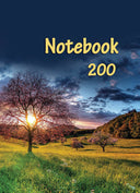 Тетрадка А4, 200 листа, широки редове, твърда корица, офсетова хартия