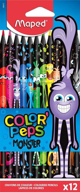 Цветни моливи Maped Color Peps - Monster, 12 цвята