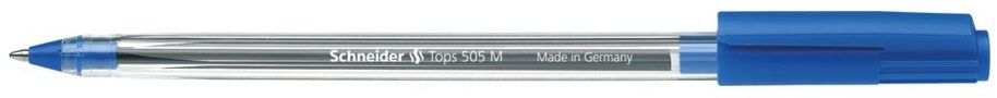 Химикалка Schneider Tops 505 M, синя, 4 бр. блистер