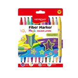 Комплект двувърхи флумастери Кeyroad Magic - 12 броя, 24 цвята