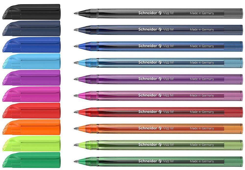 Комплект химикалки Schneider Vizz - M, 10 цвята
