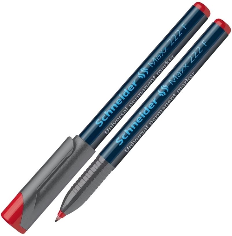 Перманентен маркер Schneider Maxx 222 F - 0.7 mm, червен