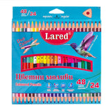 Цветни моливи, триъгълни Lared Duo 24/48цвята