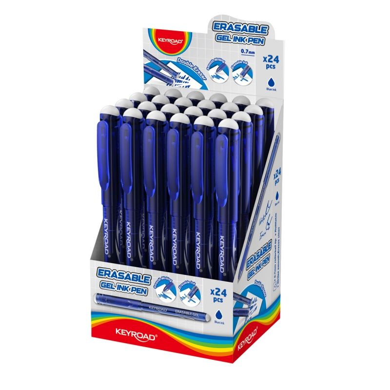 Химикал с гума 0.7 mm Keyroad, син цвят, KR972582