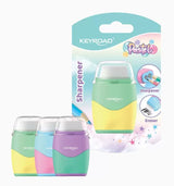 Острилка 2в1+ гума Keyroad Pastel, асортимент, KR972411
