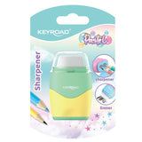 Острилка 2в1+ гума Keyroad Pastel, асортимент, KR972411