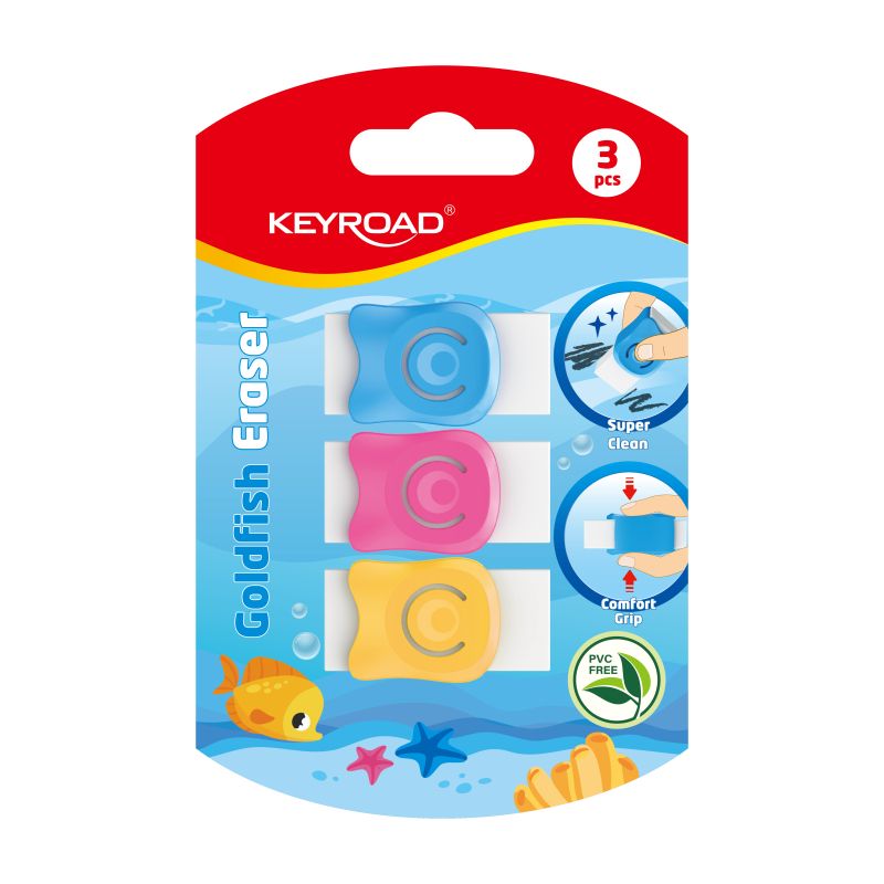Гума Keyroad Goldfish, 3 бр. в блистер, KR973124