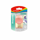 Острилка 2в1 + гума Keyroad Metallic, асортимент KR972934