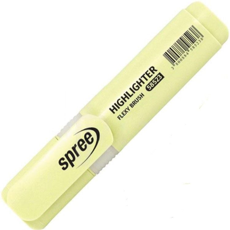 Текстмаркер Spree Flexy Brush - Пастелен, жълт